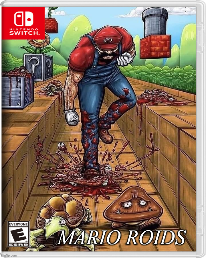 MARIO ROIDS | image tagged in nintendo switch | made w/ Imgflip meme maker