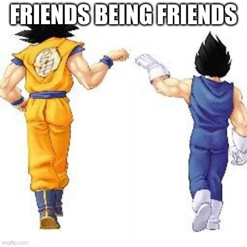 Dragon ball z bros | FRIENDS BEING FRIENDS | image tagged in dragon ball z bros | made w/ Imgflip meme maker