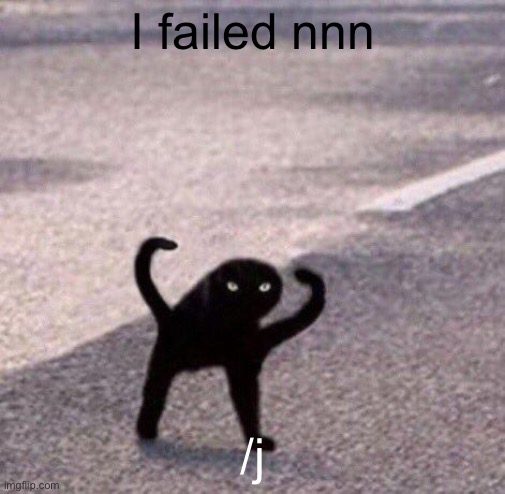 Cursed cat temp | I failed nnn; /j | image tagged in cursed cat temp | made w/ Imgflip meme maker