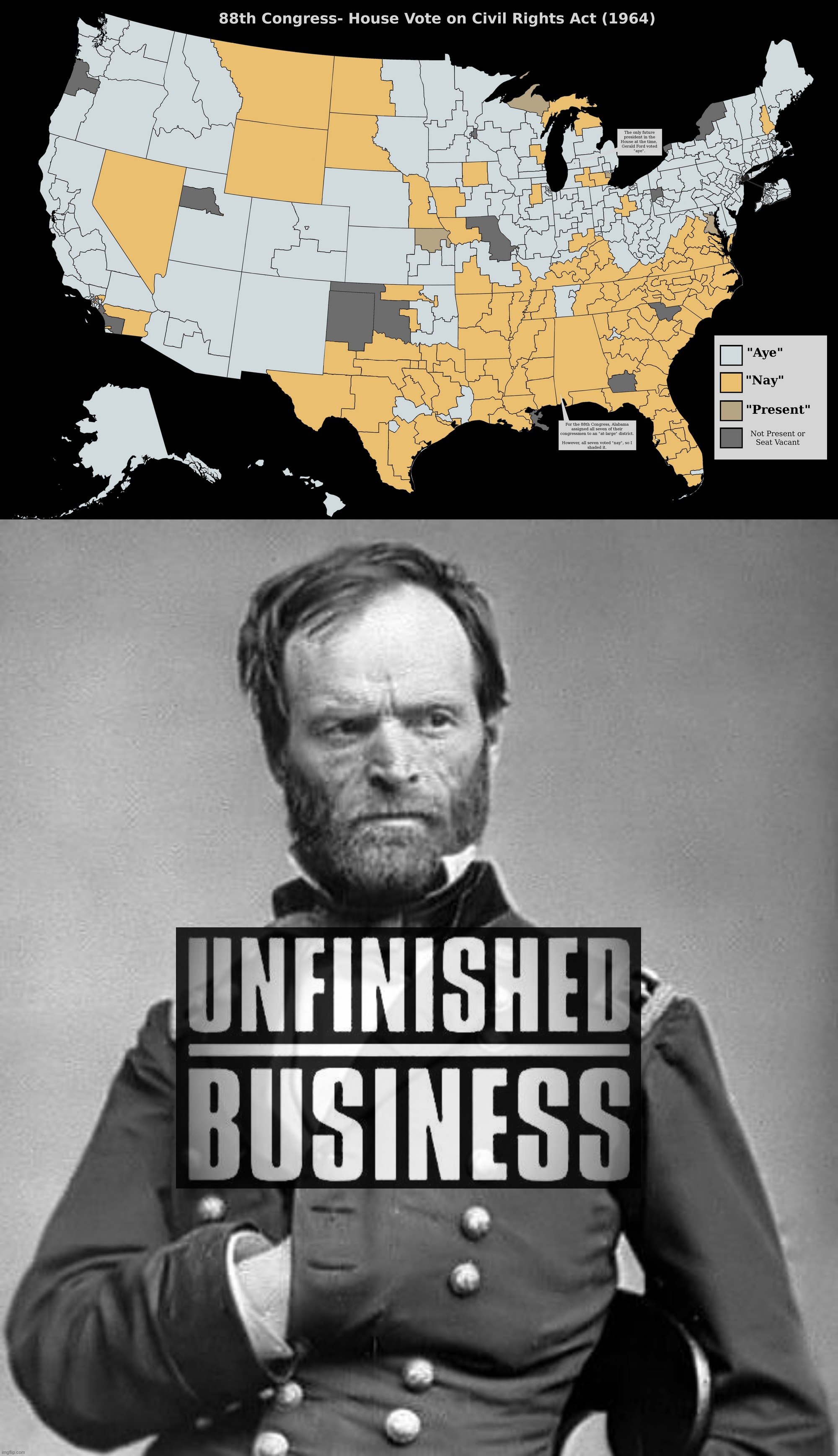 Image Tagged In U S Map Civil Rights Act Of 1964 gen Sherman Imgflip
