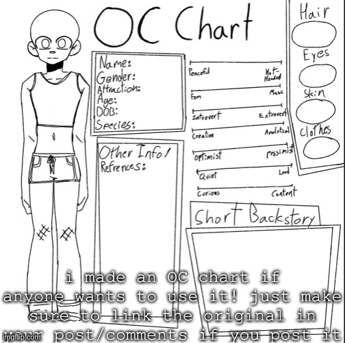 this isn’t a prompt so it’s fine if this doesn’t get featured i just wanted to show yall so you can use it | i made an OC chart if anyone wants to use it! just make sure to link the original in your post/comments if you post it | image tagged in cooper s oc chart | made w/ Imgflip meme maker