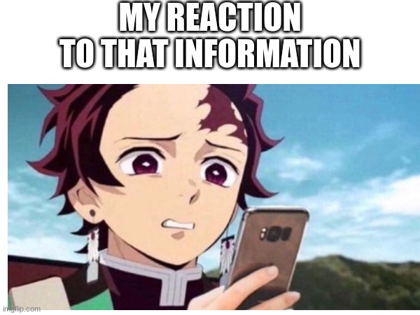 My genuine reaction | MY REACTION TO THAT INFORMATION | image tagged in memes | made w/ Imgflip meme maker