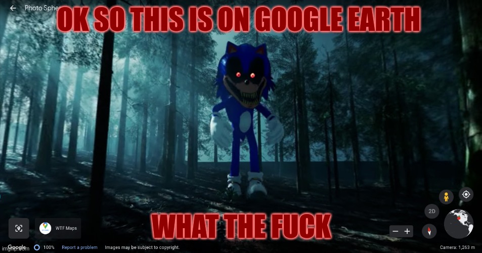google earth image | OK SO THIS IS ON GOOGLE EARTH; WHAT THE FUCK | image tagged in sonic the hedgehog,sonic exe,lord x | made w/ Imgflip meme maker