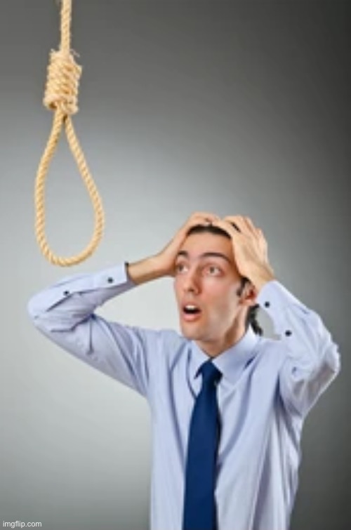 Man shocked at noose | image tagged in man shocked at noose | made w/ Imgflip meme maker