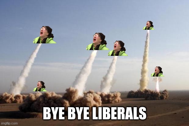 Missiles Launched | BYE BYE LIBERALS | image tagged in missiles launched | made w/ Imgflip meme maker