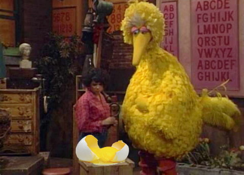 High Quality Big Bird broken egg Blank Meme Template