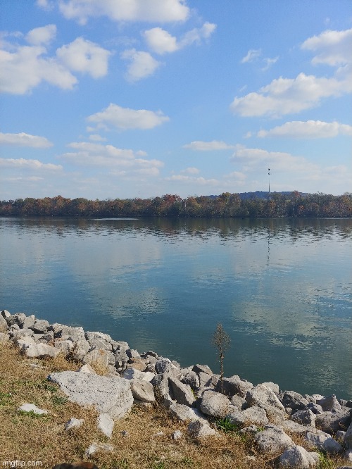 This is a picture of the Tennessee River. | image tagged in tennessee,photos,photography | made w/ Imgflip meme maker