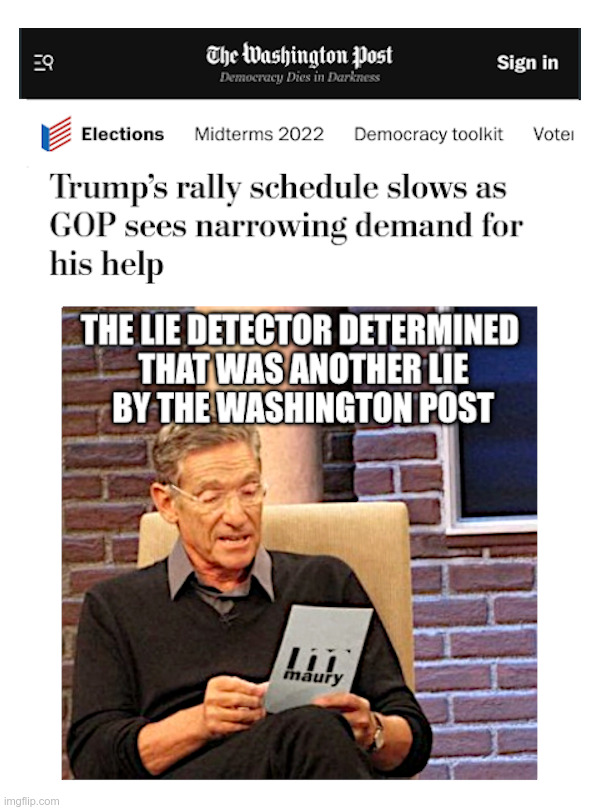 Another Lie By The Washington Post | image tagged in maury povich,maury lie detector,mainstream media,fake news | made w/ Imgflip meme maker