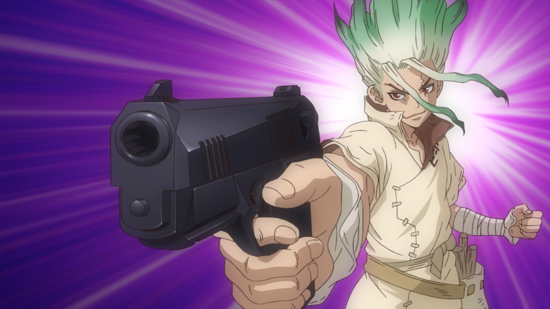 dr stone gun Blank Meme Template