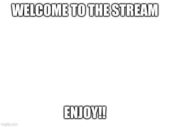 Giga | WELCOME TO THE STREAM; ENJOY!! | image tagged in blank white template | made w/ Imgflip meme maker