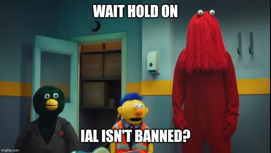 DHMIS Concern | WAIT HOLD ON; IAL ISN'T BANNED? | image tagged in dhmis concern | made w/ Imgflip meme maker