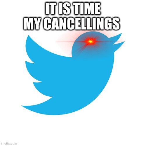 Twitter birds says | IT IS TIME MY CANCELLINGS | image tagged in twitter birds says | made w/ Imgflip meme maker