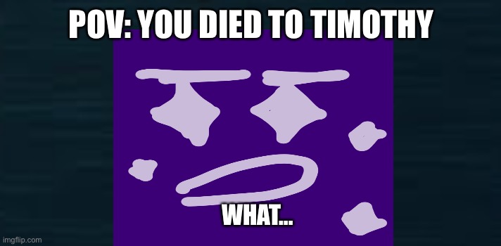 POV: YOU DIED TO TIMOTHY; WHAT… | made w/ Imgflip meme maker