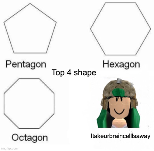 Pentagon Hexagon Octagon Meme | Itakeurbraincelllsaway Top 4 shape | image tagged in memes,pentagon hexagon octagon | made w/ Imgflip meme maker