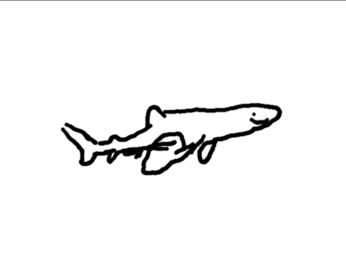 Le shark drawing Blank Meme Template
