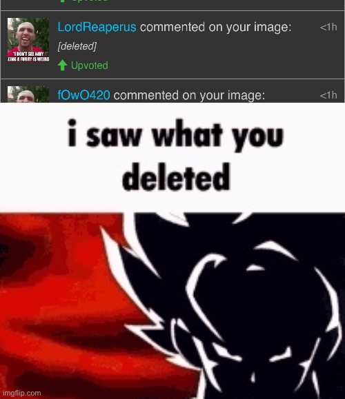 . | image tagged in i saw what you deleted | made w/ Imgflip meme maker