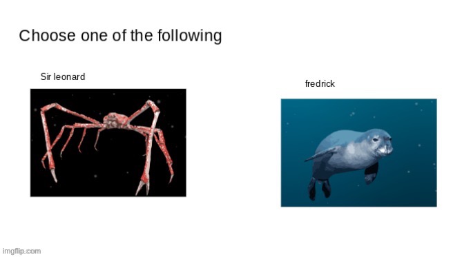 Which would your OC pick | made w/ Imgflip meme maker