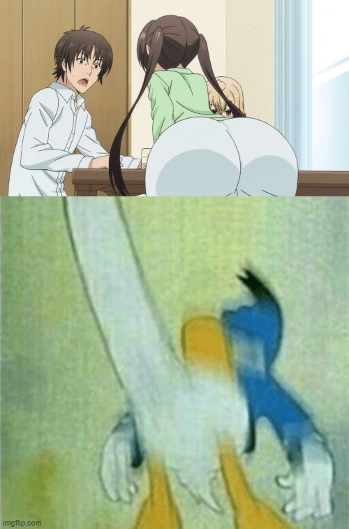 horny jail | image tagged in dat ass anime,anime,ass,go to horny jail,donald duck,nsfw | made w/ Imgflip meme maker