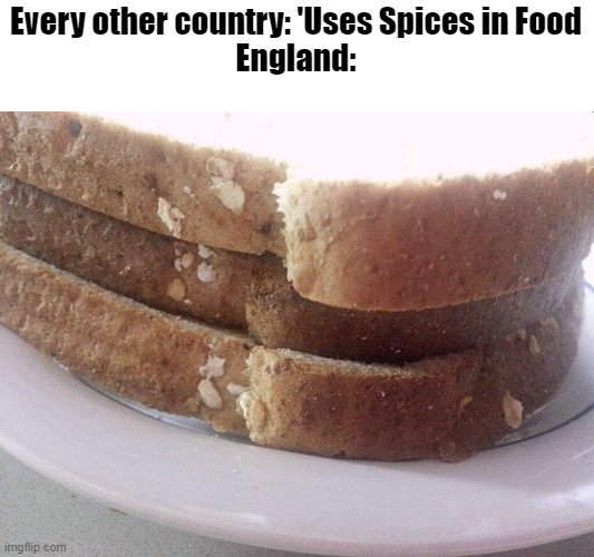 funny | Every other country: 'Uses Spices in Food
England: | image tagged in funy memes | made w/ Imgflip meme maker