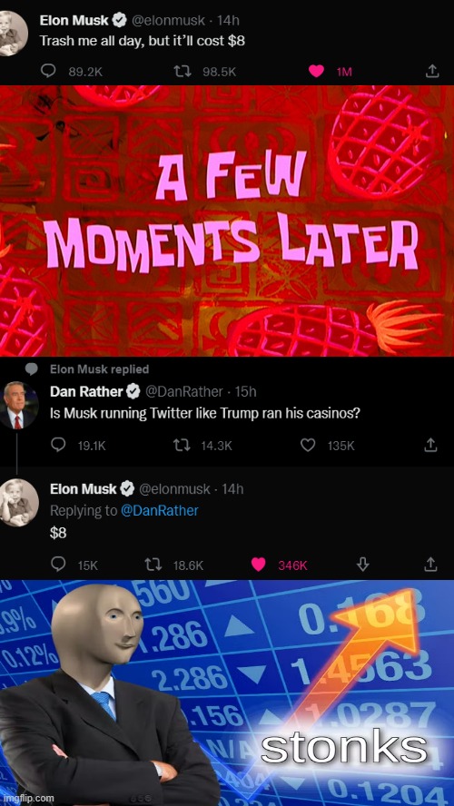 Elon Mucks | image tagged in twitter,elon musk,stonk,stop reading these tags | made w/ Imgflip meme maker