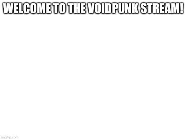 Welcome | WELCOME TO THE VOIDPUNK STREAM! | image tagged in voidpunk | made w/ Imgflip meme maker