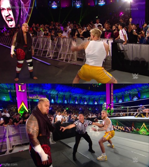Jake Paul squares off with Solo Sikoa | made w/ Imgflip meme maker