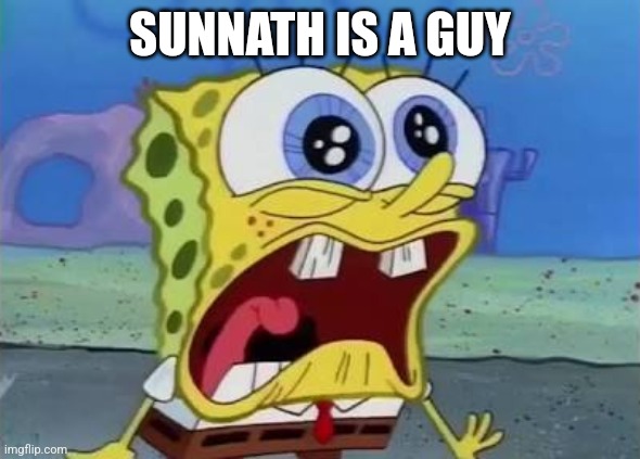 Spongebob crying/screaming | SUNNATH IS A GUY | image tagged in spongebob crying/screaming | made w/ Imgflip meme maker