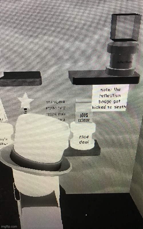 Context: Reflection is a badge you can no longer obtain in the game I play on Roblox | made w/ Imgflip meme maker