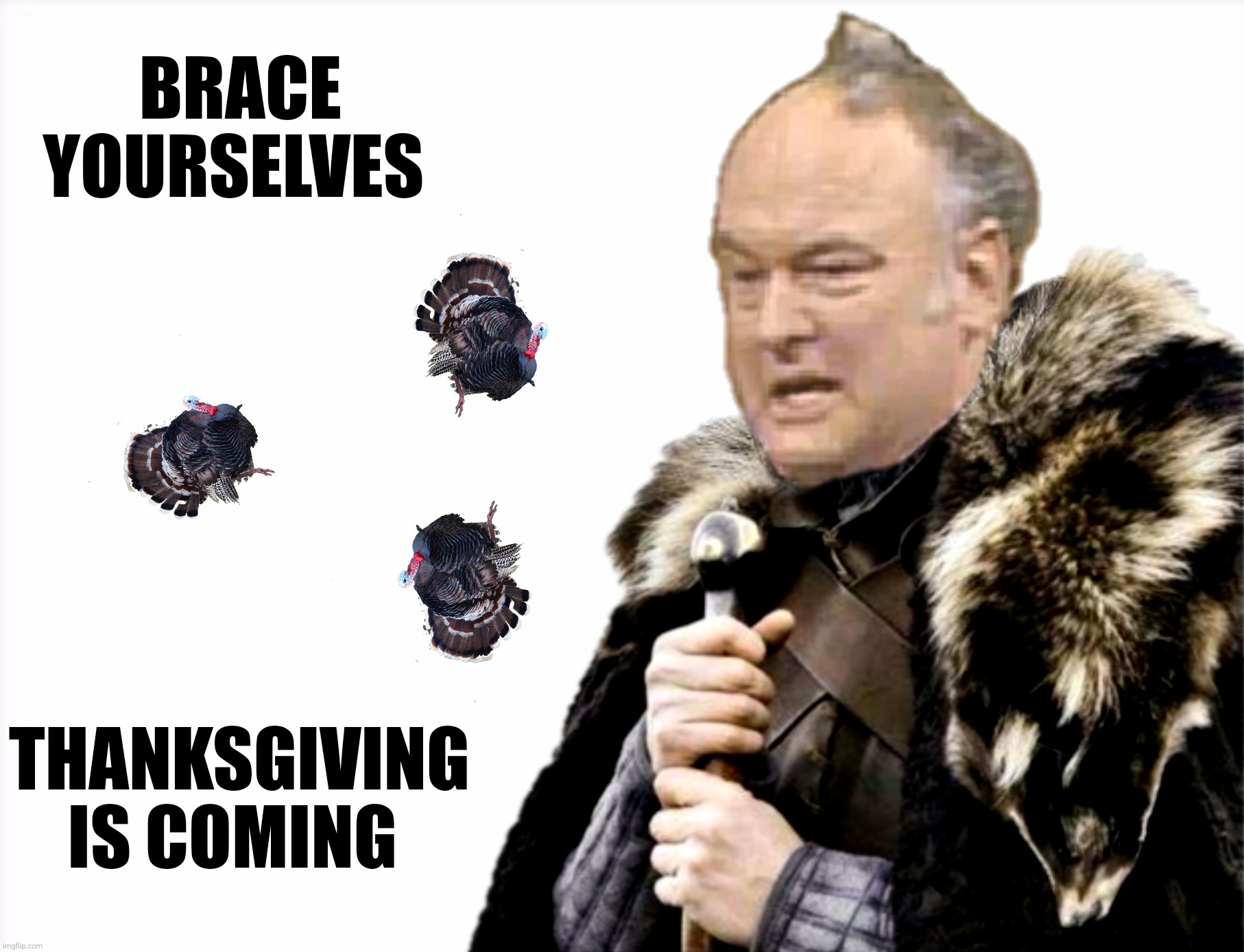 Bad Photoshop Sunday presents:  "As God is my witness I thought turkeys could fly" | BRACE YOURSELVES; THANKSGIVING IS COMING | image tagged in bad photoshop sunday,brace yourselves x is coming,wkrp in cincinnati,arthur carlson,thanksgiving | made w/ Imgflip meme maker
