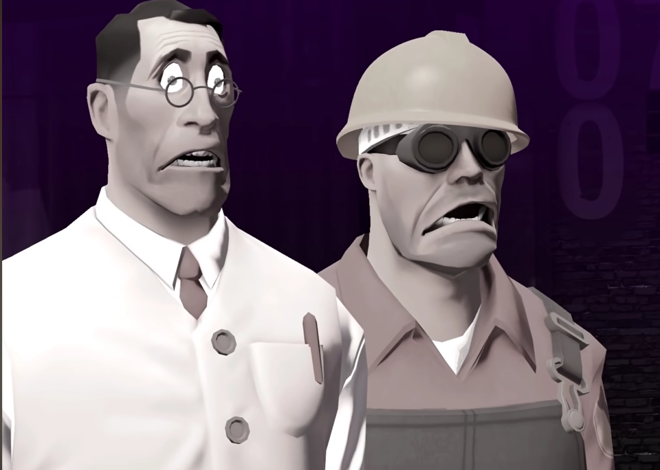 Engie and Medic Shocked Blank Meme Template