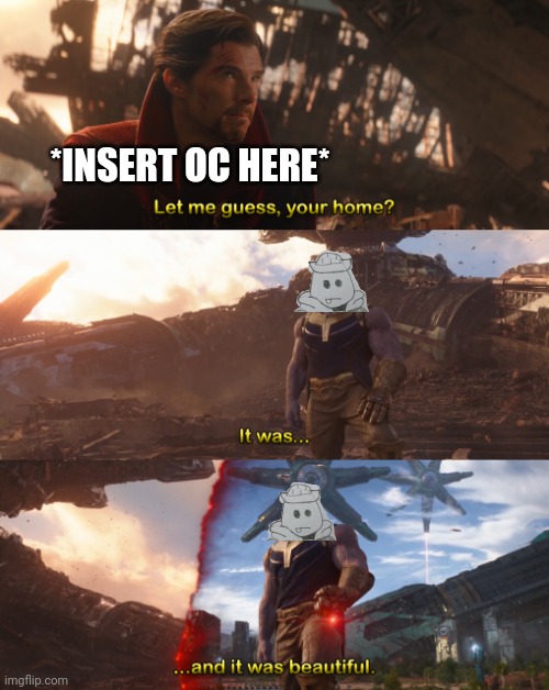 I'll draw a picture of it so you can see it's beauty | *INSERT OC HERE* | image tagged in it was and it was beautiful | made w/ Imgflip meme maker