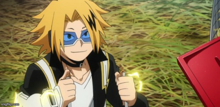 Denki Kaminari with the cool shades | image tagged in denki kaminari with the cool shades | made w/ Imgflip meme maker