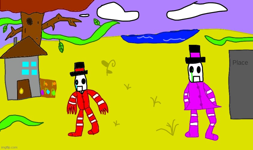 a drawing of Puppeteeria (The Puppet master's home planet) | made w/ Imgflip meme maker