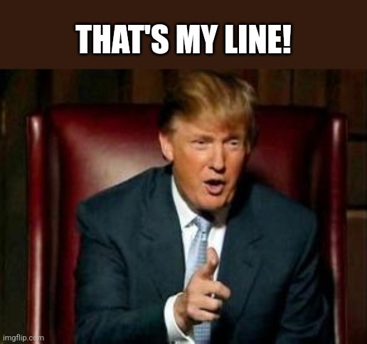 Donald Trump | THAT'S MY LINE! | image tagged in donald trump | made w/ Imgflip meme maker