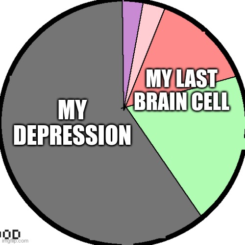 welp, that happened | MY LAST BRAIN CELL; MY
DEPRESSION | image tagged in depression sadness hurt pain anxiety,sadness | made w/ Imgflip meme maker