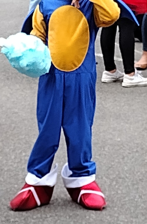 Kid dressed as Sonic from my school's trunk or treat | made w/ Imgflip meme maker