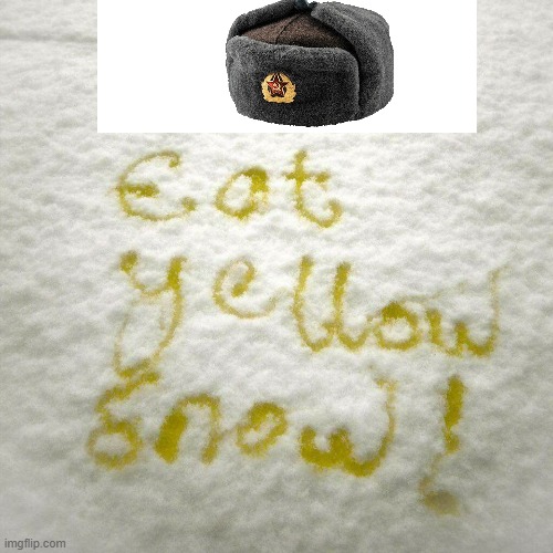 Yellow Snow | image tagged in yellow snow | made w/ Imgflip meme maker