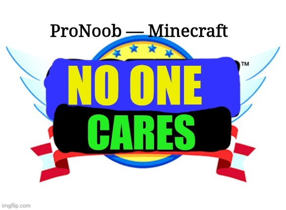 Messages to ProNoob — Minecraft | ProNoob — Minecraft | image tagged in no one cares | made w/ Imgflip meme maker