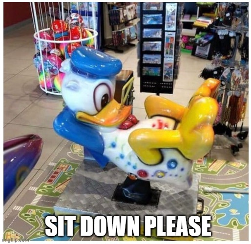 the name of the guy who made this | SIT DOWN PLEASE | image tagged in donald duck ride funny,donald duck,911 | made w/ Imgflip meme maker