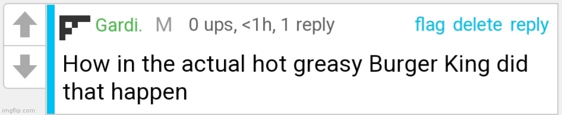 Made my own comment a temp | image tagged in how in the hot greasy burger king did that happen | made w/ Imgflip meme maker