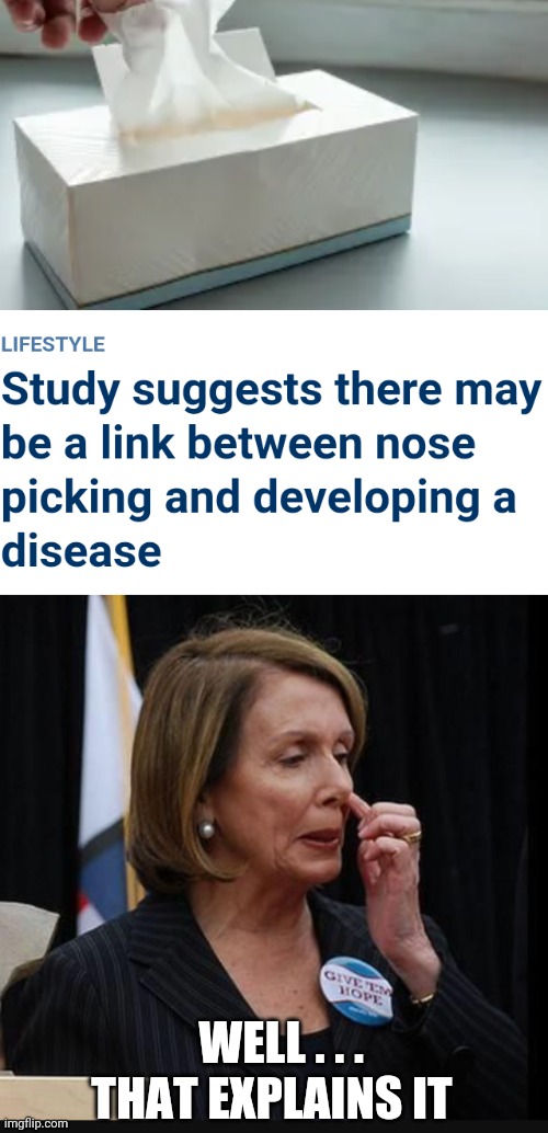 Disease of Mind | WELL . . .
THAT EXPLAINS IT | image tagged in liberals,democrats,congress,nancy pelosi,leftists,midterms | made w/ Imgflip meme maker