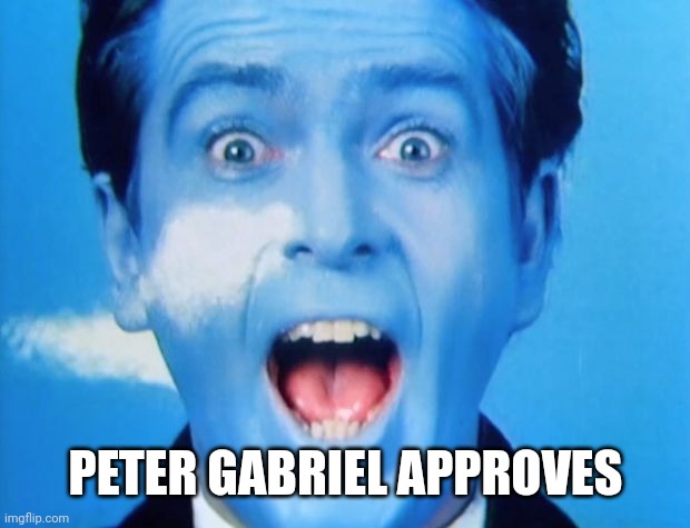 Peter gabriel  | PETER GABRIEL APPROVES | image tagged in peter gabriel | made w/ Imgflip meme maker