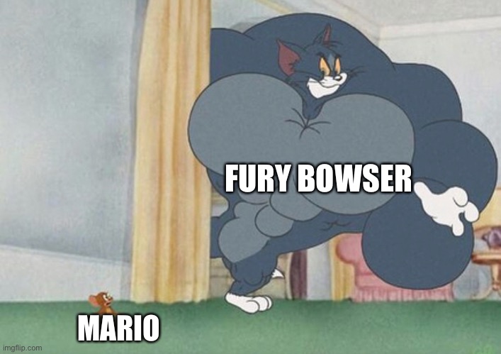 tom and jerry | FURY BOWSER; MARIO | image tagged in tom and jerry,mario,bowser | made w/ Imgflip meme maker