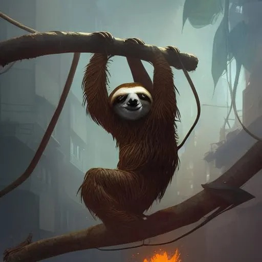 High Quality Sloth nopes out of a dumpster fire situation Blank Meme Template
