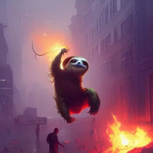 Sloth nopes out of a dumpster fire situation Blank Meme Template