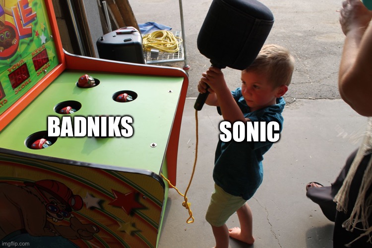 Whack A Mole | SONIC; BADNIKS | image tagged in whack a mole,sonic the hedgehog | made w/ Imgflip meme maker