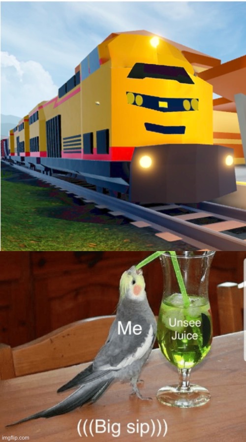 Thanks, I Can’t Unsee it Now. | image tagged in unsee juice,memes,cursed,jailbreak,train,car | made w/ Imgflip meme maker