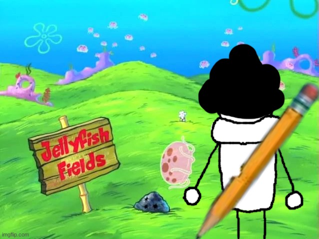 Checking out jellyfish fields after getting hired at the krusty krab | made w/ Imgflip meme maker