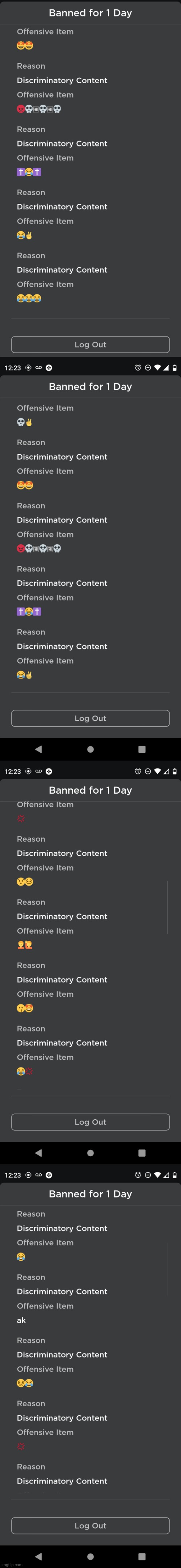 top 10 goofiest ban on roblox | image tagged in banned from roblox,why,my dissapointment is immeasurable and my day is ruined | made w/ Imgflip meme maker