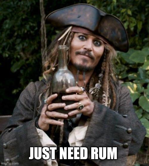 Jack Sparrow With Rum | JUST NEED RUM | image tagged in jack sparrow with rum | made w/ Imgflip meme maker